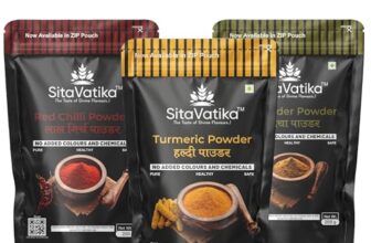 Sitavatika 100% Natural Spices Combo Red Chilli Powder Turmeric Powder Coriander Powder Artificial Colors And Preservatives Free Pack Of 3 X 200Gm Each