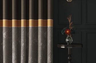 Story@Home Medium Room Darkening Door Curtains 7 Feet Long, Polyester, Rustic Design Medium Blackout Door Curtains For Living Room, 116 X 215 Cm, Dark Brown, 1 Piece, Blocks 85% Light