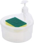 Double Layer Soap Dispenser For Bathroom Accessories Dishwasher Liquid Holder Liquid Dispenser Pump With Sponge Holder Kitchen Sink Accessories Items(Multi Colour)