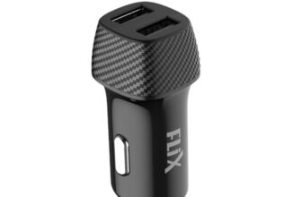 Flix (Beetel) Newly Launched 2.4A Fast Charging Car Charger, Dual Usb Type A Connectors, Compatible With All Smartphones, Dashcams, Power Banks & Many More, Supports All Cars 12V Output (24D – Black)