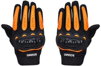 Amazon Brand – Solimo Polyester Bike Riding Gloves With Tpr Finger Armour, Black & Orange, Xl, Cycling,X-Large