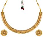 Fashion Frill Necklace For Women | Golden Necklace Set | Flower Necklace |Layered Necklace For Women | Necklace With Earrings | Traditional Necklace