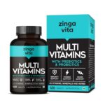 Zingavita Multivitamin (120 Tablets) For Men & Women | With 43 Essential Nutrients Like Zinc, Vitamin C, D, Biotin & Probiotics For Gut Health, Daily Energy, Stamina & Muscles Recover