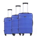 Impulse Chicago Set Of 3 Small, Medium & Large Size (Cabin & Check-Introlley) Hard Sided Abs And Pc 4 Wheel Spinner, Unbreakable Trolley Bag With Combi Lock, Trolley Bags For Travel, Suitcase(R Blue)