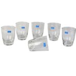 Ocean Tiara Double Rock Water/Juice Glass Set, Pack Of 6, (365 Ml, Glass, Clear)