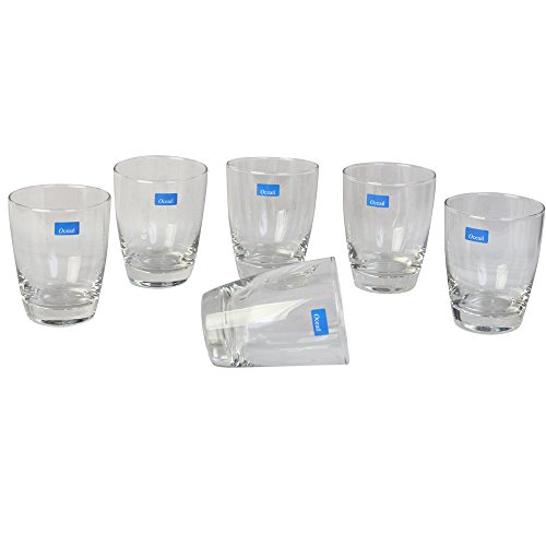 Ocean Tiara Double Rock Water/Juice Glass Set, Pack Of 6, (365 Ml, Glass, Clear)
