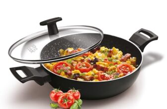 Milton Pro Cook Granito Induction Kadhai With Lid, 22 Cm / 2.1 Litre, Black (Aluminium) | 2 Years Warranty