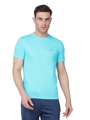 Dollar Super Combed Cotton Mens Solid T-Shirt(8909141271343_Mltsh-01-Aq-Po1_M) Aqua