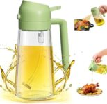 Dhyanexa Glass Oil Sprayer And Dispenser Bottle For Kitchen,2 In 1 Olive Oil Sprayer And Dispenser,Oil Spray Bottle 500Ml For Cooking,Kitchen,Bbq, Salad, Frying, Baking Oil Sprayer Bottle