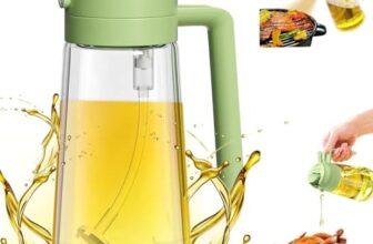 Dhyanexa Glass Oil Sprayer And Dispenser Bottle For Kitchen,2 In 1 Olive Oil Sprayer And Dispenser,Oil Spray Bottle 500Ml For Cooking,Kitchen,Bbq, Salad, Frying, Baking Oil Sprayer Bottle
