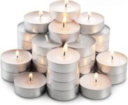 Perpetual Tea Light Candles Set Of 50-100% Pure Wax, Smokeless, Tealight Candles For Home Decoration, 3 Hour Burniong Time Candles For Diwali,Christmas,New Year, Festivals