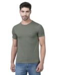Dollar Super Combed Cotton Mens Solid T-Shirt(8909141271428_Mltsh-01-Spgrn-Po1_M)