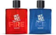 Set Wet Fire & Ice Perfume For Men, Woody & Citrusy Long Lasting Perfume, Pack Of 2 Eau De Parfum – 200 Ml(For Men)