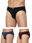 Levi’S Men’S Cotton Style #011 Comfort Regular Fit Solid Brief (Pack Of 3) (#011-Brief-Blk/Nmel/Wine-P3_Black,N.Melange,Wine_S)