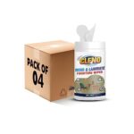 Cleno Wood & Laminate Furniture Wet Wipes Clean, Restore Polish & Protects – Wood Tables/Chairs/Cupboard/Bedroom Furniture/Cabinets/Benches/Doors/Desks- 50 Wipes (Pack Of 4) (Ready To Use)