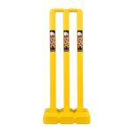 Dsc Plastic Cricket Stump Set With 3 Stumps, 2 Bails And 1 Base, Size-Mens, Color – Yellow