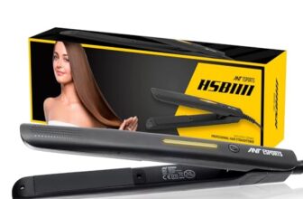 Ant Esports Hsb1111 Flat Iron Hair Straightener, Professional Ceramic Hair Styling Tool For Stronger Hair, More Shine & Color Protection, Fast Heat Up Hair Straightener Straightens & Curls – Black