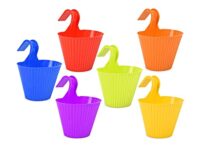 Go Hooked Plastic Lily Hook Pot With Lock, Multicolour, 6 In, 6 Pieces (Lilyplantersetof6)