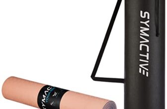 Amazon Brand – Symactive 6Mm Premium Anti-Skid Supersoft Dual Color Tpe Yoga Mat With Carry Bag (Peach & Navy Blue)