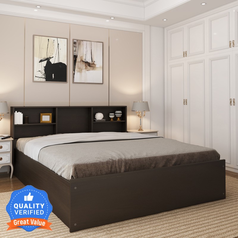 Flipkart Perfect Homes Opus Engineered Wood King Box Bed(Finish Color – Aw Flowery Wenge, Delivery Condition – Knock Down)