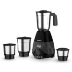 Crompton Ameo 550-Watt Mixer Grinder With Maxigrind And Motor Vent-X Technology (4 Stainless Steel Jars, Black & Blue)