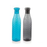 Attro Diamond 1000Ml Plastic Unbreakable Fridge Water Bottle For Office, Sports, School, Travelling, Gym, Yoga-Bpa And Leak Free, Assorted – Set Of 2