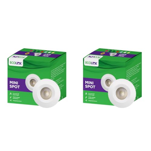 Ecolink 2W Led Spot Light | Mini Spot Light For Display & Home Decoration | Cut Out: 35Mm, Color: Cool White, Pack Of 2