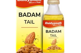 Baidyanath Badam Tail-100Ml, Rich In Vitamin-E | Sweet Almond Oil For Healthy Hair & Glowing Skin | Helps & Improve Digestion | Naturally Sourced From Almonds (Pack Of 1)