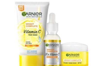 Garnier Bright Complete Vitamin C Brightening Regime Kit For Skincare | Cleanse, Treat And Seal | Reduces Dark Spots, Face Wash + Serum + Spf 40 Serum Cream, For All Skin Types, For Men And Women