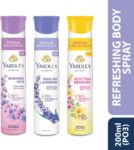 Yardley London Morning Dew Refreshing Body Spray + English Lavender + Scottish Meadows Deodorant Spray – For Women(600 Ml, Pack Of 3)