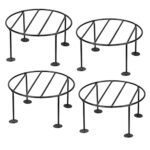 Nayra N.A Supplier Iron Indoor/Outdoor Flowerpot/Plant Stand For Home Garden Balcony, Living Room Décor (Black, Pack Of 4)