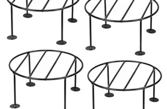 Nayra N.A Supplier Iron Indoor/Outdoor Flowerpot/Plant Stand For Home Garden Balcony, Living Room Décor (Black, Pack Of 4)