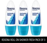 Rexona Shower Fresh Underarm Roll On Deodorant For Women (Po3) Deodorant Roll-On – For Women(50 Ml, Pack Of 3)