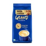 Tata Coffee Grand Classic Instant Coffee, 200G Pouch, Strong Taste & Rich Aroma, Flavour Locked Decoction Crystals, Flavoured Instant Coffee-Chicory Mix