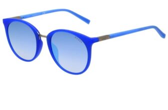 Guess Women’S Gu3022 Matte Blue/Blue Oval Non-Polarized Sunglasses, One Size