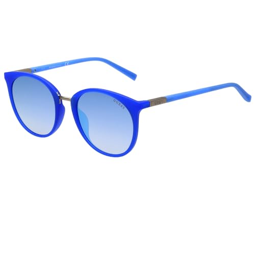 Guess Women’S Gu3022 Matte Blue/Blue Oval Non-Polarized Sunglasses, One Size