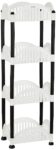 Amazon Brand – Solimo Four-Tier Countertop Multipurpose Plastic Tiered Shelf Rack For Kitchen, Living Room, Bathroom (Convex, Black And White)