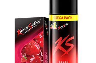 Kamasutra Spark Deodorant Mega Pack 220 Ml And Strawberry Flavoured Condoms 10 Count