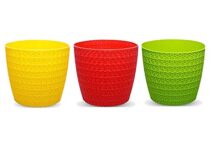 Go Hooked Plastic Flower Pots, Pink, 5.5″, Pack Of 3