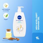 Nivea Soft & Almond Oil Body Wash | Vitamin C&E Oils For Healthy & Nourished Skin 1L(1 L)