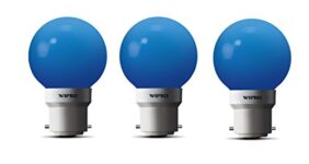 Wipro Safe Lights N10004 B22 05-Watt Led Glass Night Lamp (Blue, Pack Of 3)