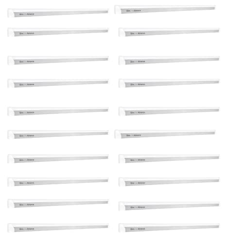 Philips Slimline Advance 25-Watt 2500-Lumen Metal Batten Tubelight (Pack Of 20) (Warm White) (Study Room Specialist)