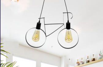 Lexton Decoration 40 Watts Cycle Shape Ceiling Pendant Hanging Lamp Light Fixture | Bedroom, Kitchen, Indoor Outdoor Or Home Decoration (Corded Electric Black Pack Of 1) (Bulb Not Included)