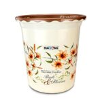 Nayasa Crest Waste Paper | With Foil | Open Plastic Dustbin Without Lid | Garbage Bin | Trash Can | Waste Bin For Home | Office | No. 105 | Brown