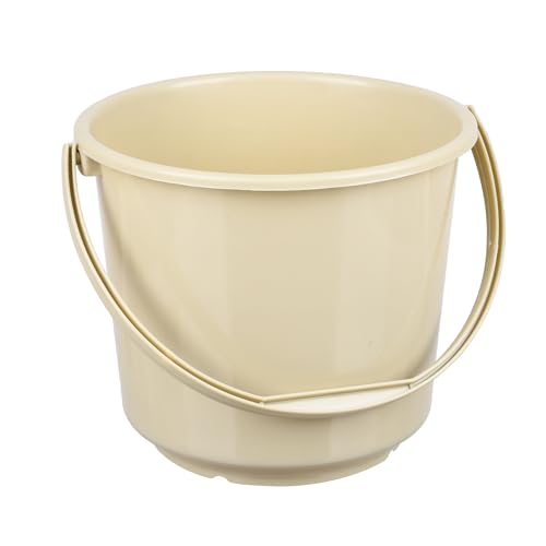 Heart Home Bucket | Plastic Bucket For Mopping | Bucket For Cleaning | Storage Container Bucket | Water Storage Bucket | Bathroom Bucket | Plain Bucket | 5 Ltr | Beige