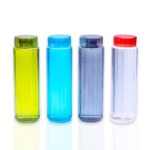 Scl Steelo Onyx Plastic Bottles 1 Litre Set Of 4, Bpa Free Food Grade Pet Material Leak Proof Wide Mouth Bottles For Home, Fridge And Travel (Multicolor)