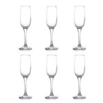 Cello Elegance Glass Champagne Tumblers, Set Of 6, 210Ml Each, Clear