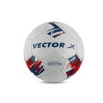 Vector X Street Soccer Rubberised Hand Stitched Football |Training |Match |Sports |Playing |Practice |Color: White-Blue-Red|Size : 3|Pack Of 1
