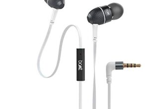 Boat Bass Heads 225 In-Ear Wired Headphones With Mic (Frosty White)