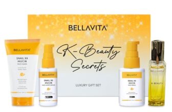 Bellavita Snail 99 Mucin Luxury Gift Set | K-Beauty Secrets |Contains Facewash, Serum, Moisturizer, Perfume| 99% Snail Mucin Extract|24 Hr Hydration | Improves Skin Texture | Brightens Skin |Korean Skincare| For All Skin Types | For Men & Women | Pack Of 4